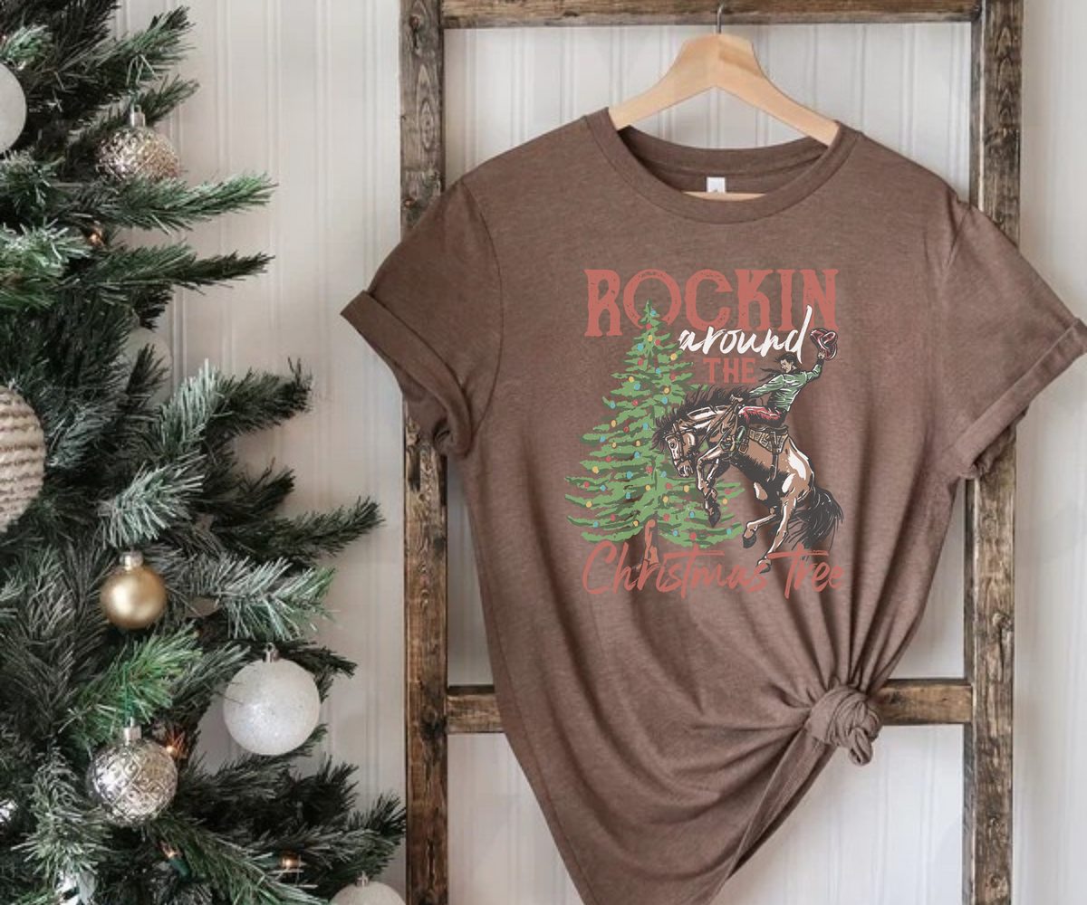 Cowboy Rockin Around the Christmas Tree Tee
