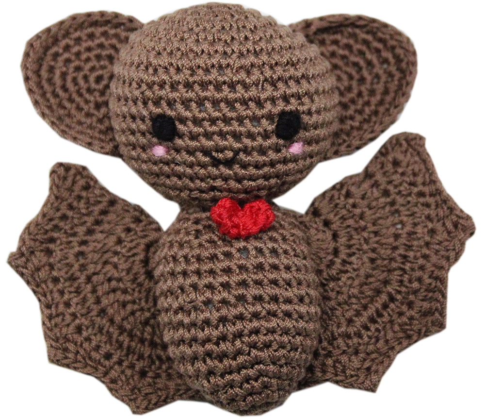 Bat Damon | Crocheted Squeaky Bat Dog Toy