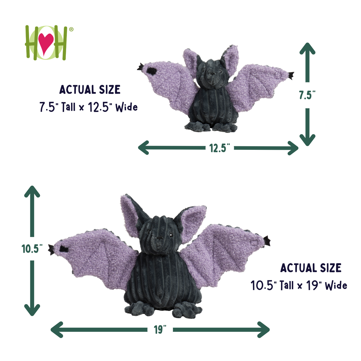 Baxter Bat Plush Dog Toy | HuggleHounds®