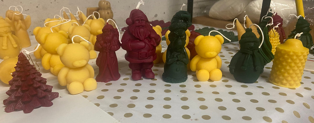 Big Red Beeswax Santa Candle