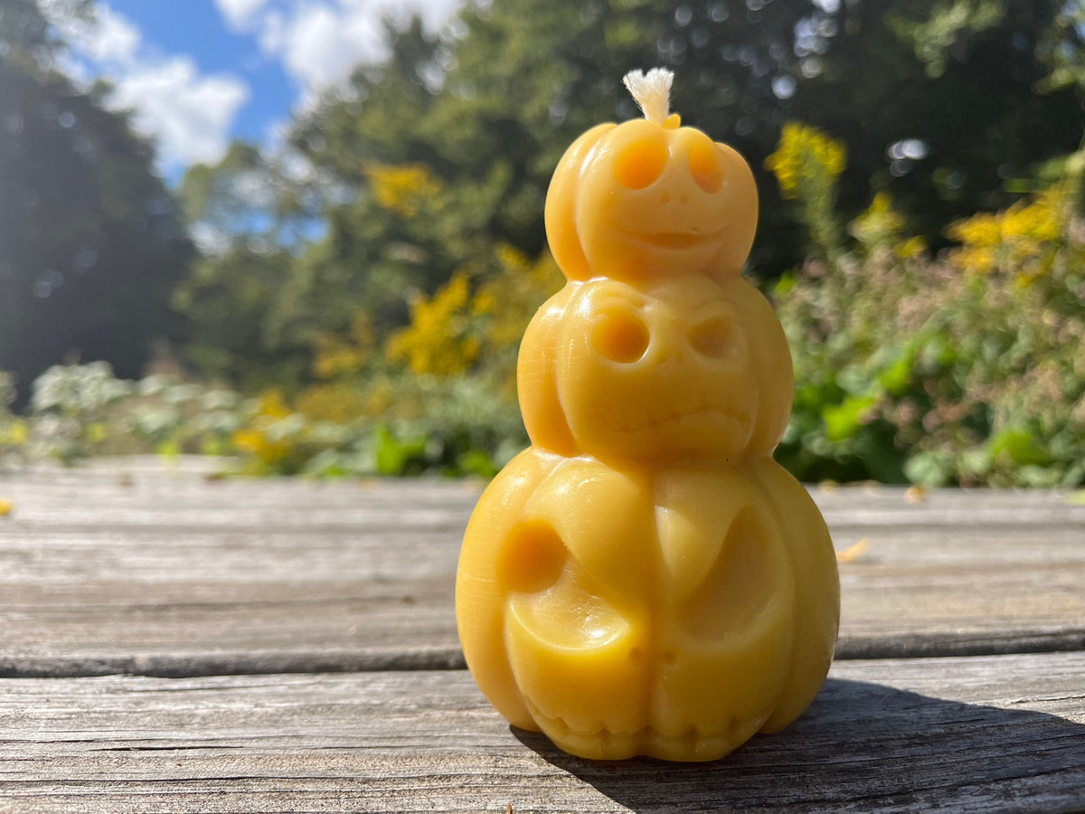 Beeswax Halloween Pumpkin Candle