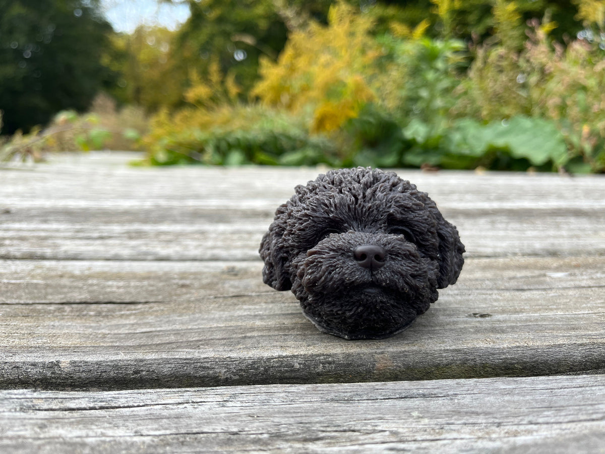 Black Beeswax Dog Head Candle