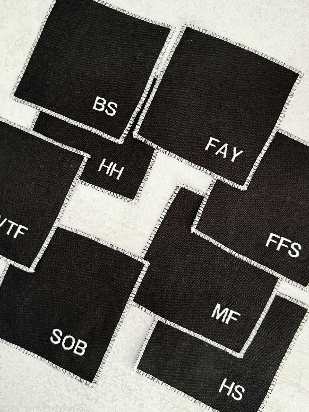 Sweary Cocktail Coasters – Black & White Set of 8