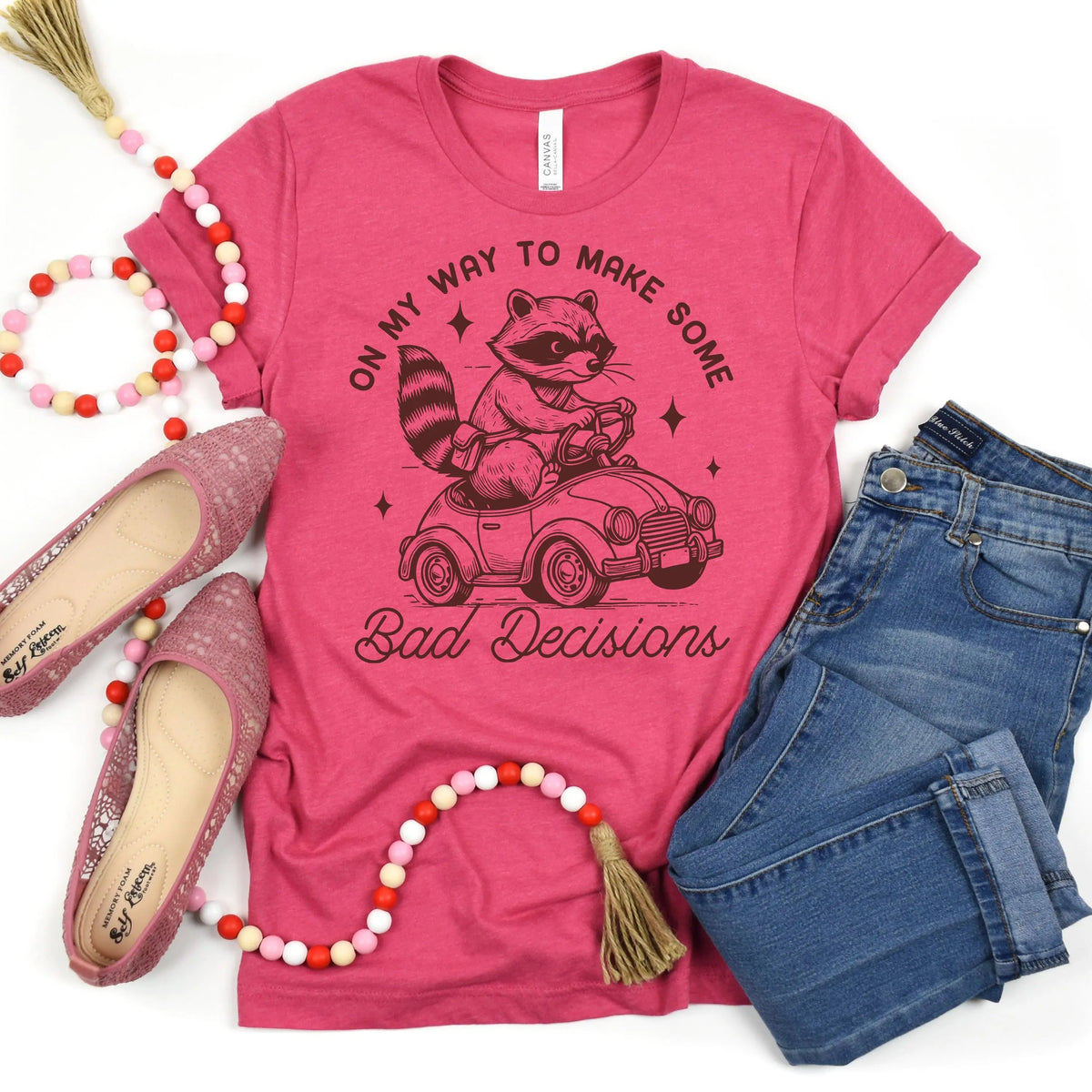 On My Way to Make Bad Decisions Raccoon T-Shirt