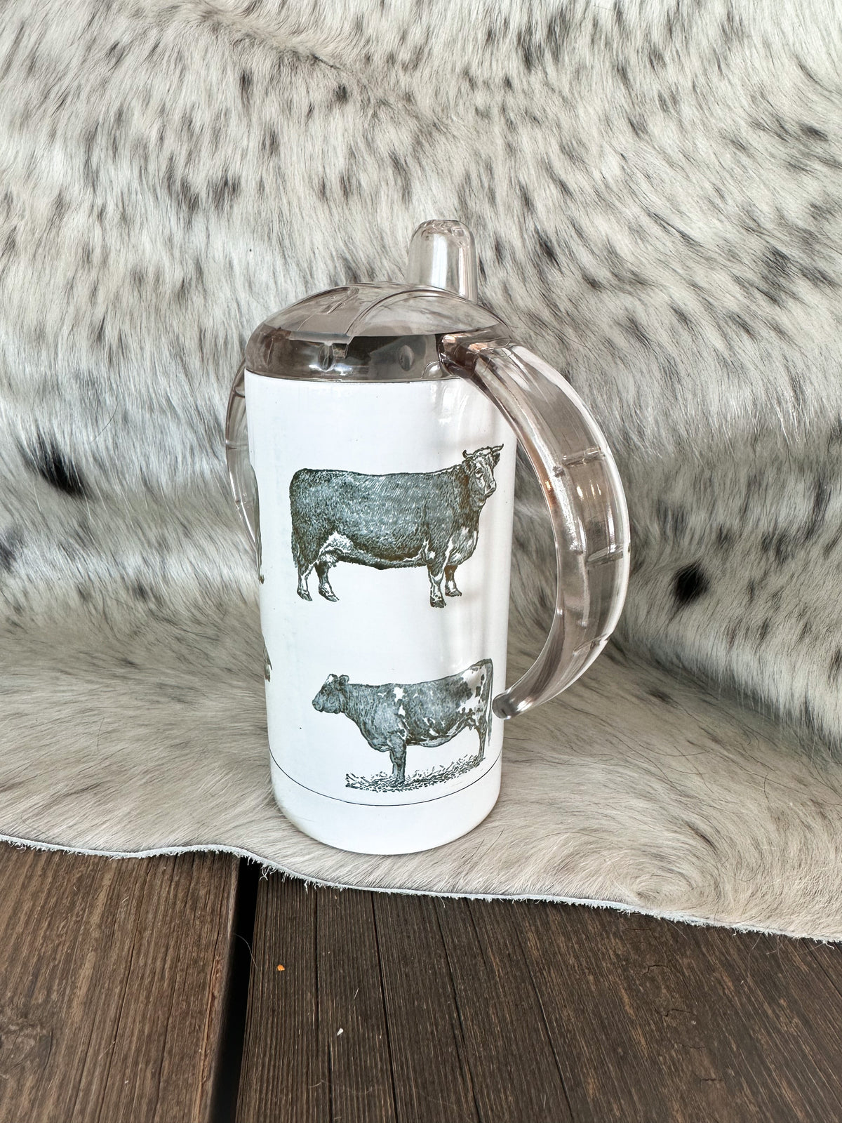 Little Ranch Hand Vintage Cow Sippy Cup