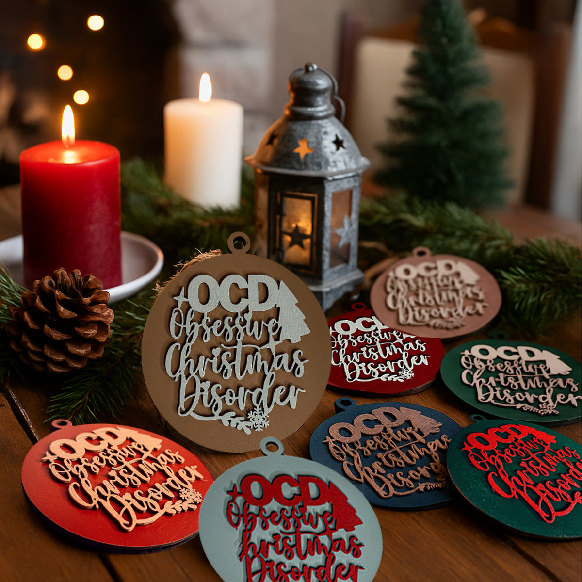 Obsessive Christmas Disorder Wooden Ornament | 12 Colors