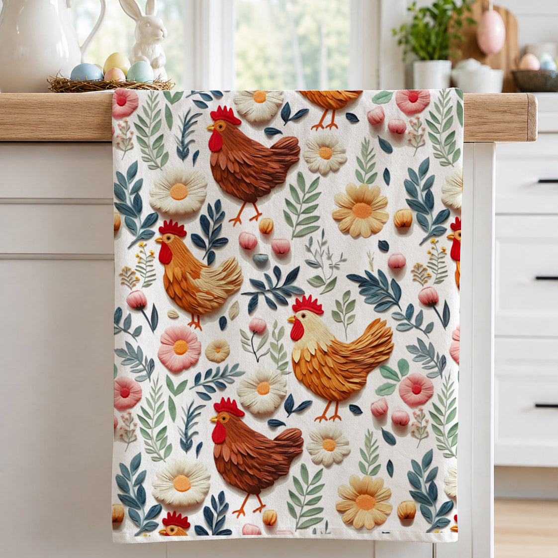 Petals & Peckers Chicken Kitchen Towel