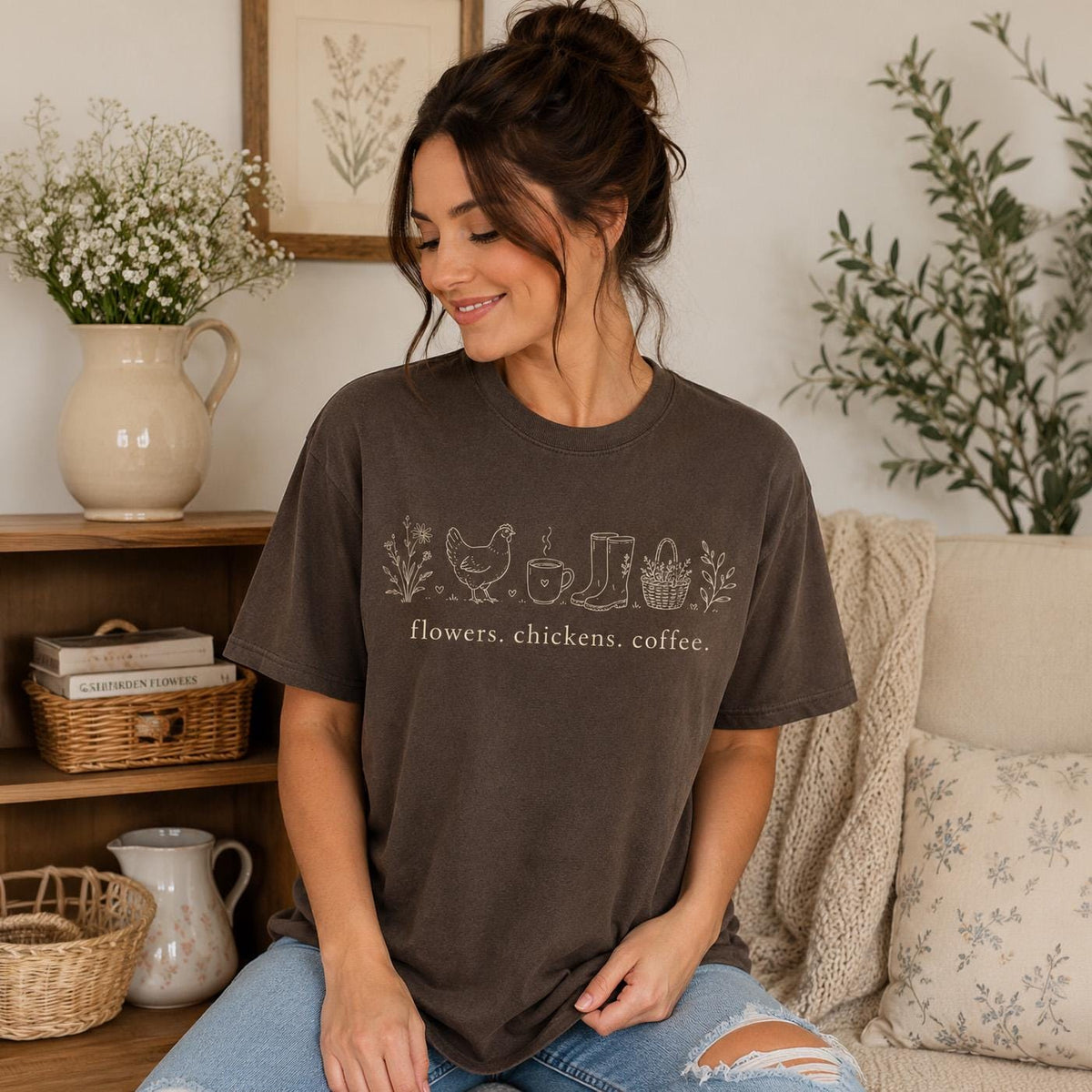 Rise & Grind Chicken Comfort Colors T-Shirt