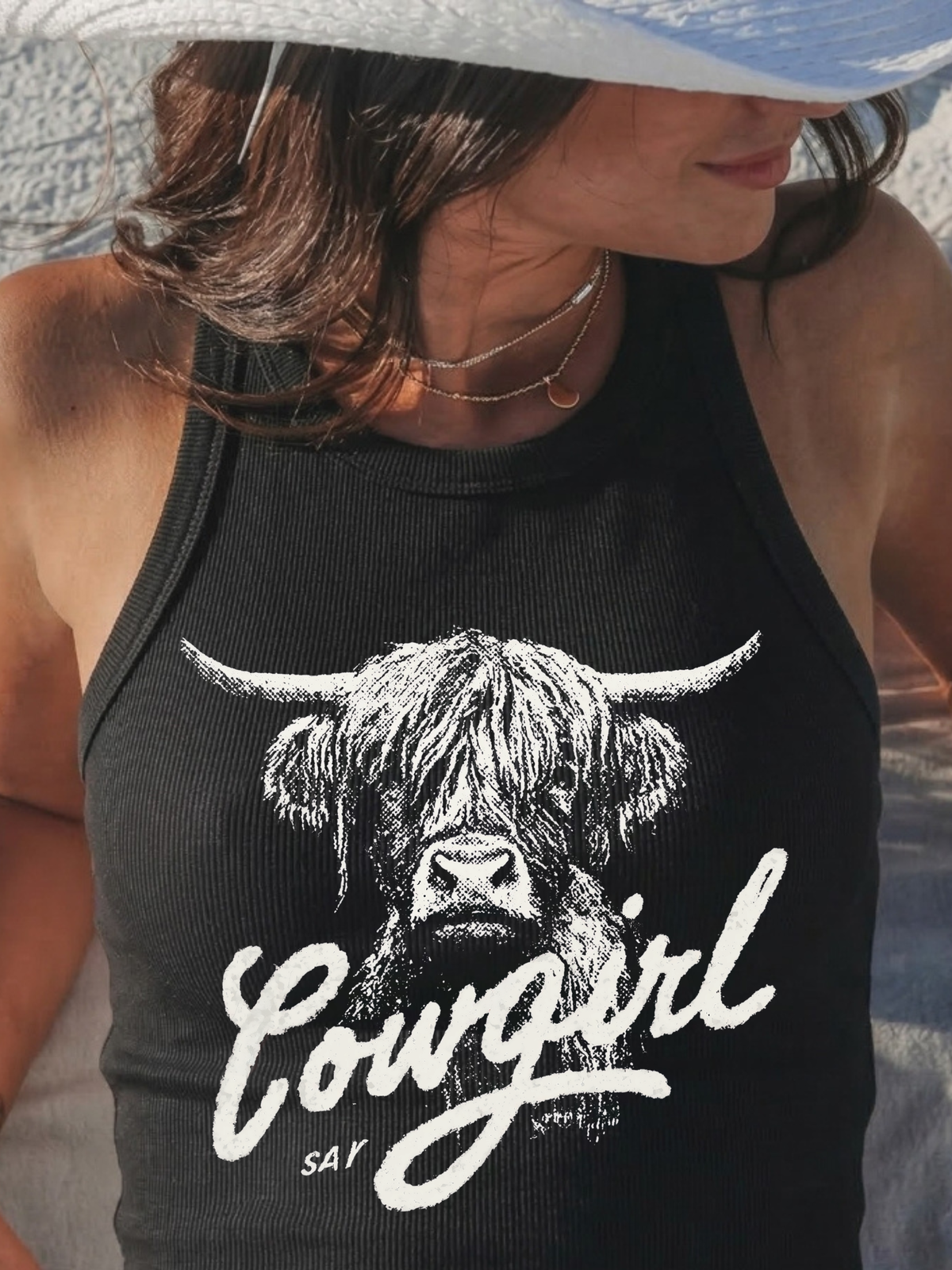 Cowgirl Say Mid-length Tank