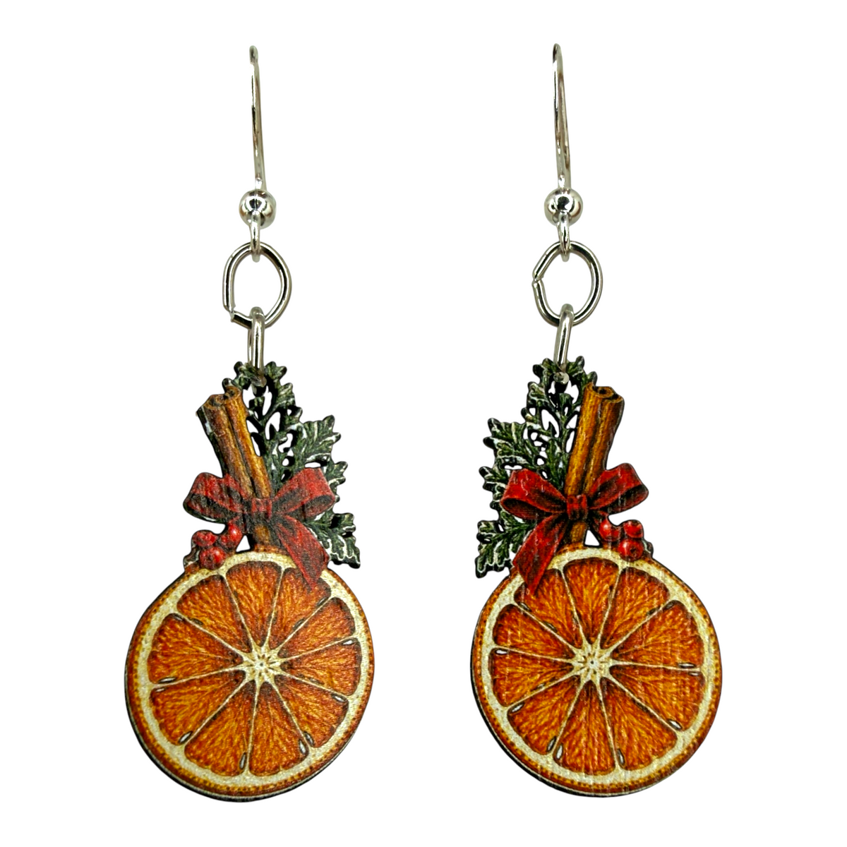 Christmas Orange Earrings #1932