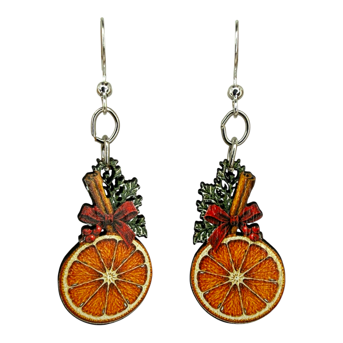 Christmas Orange Earrings #1932