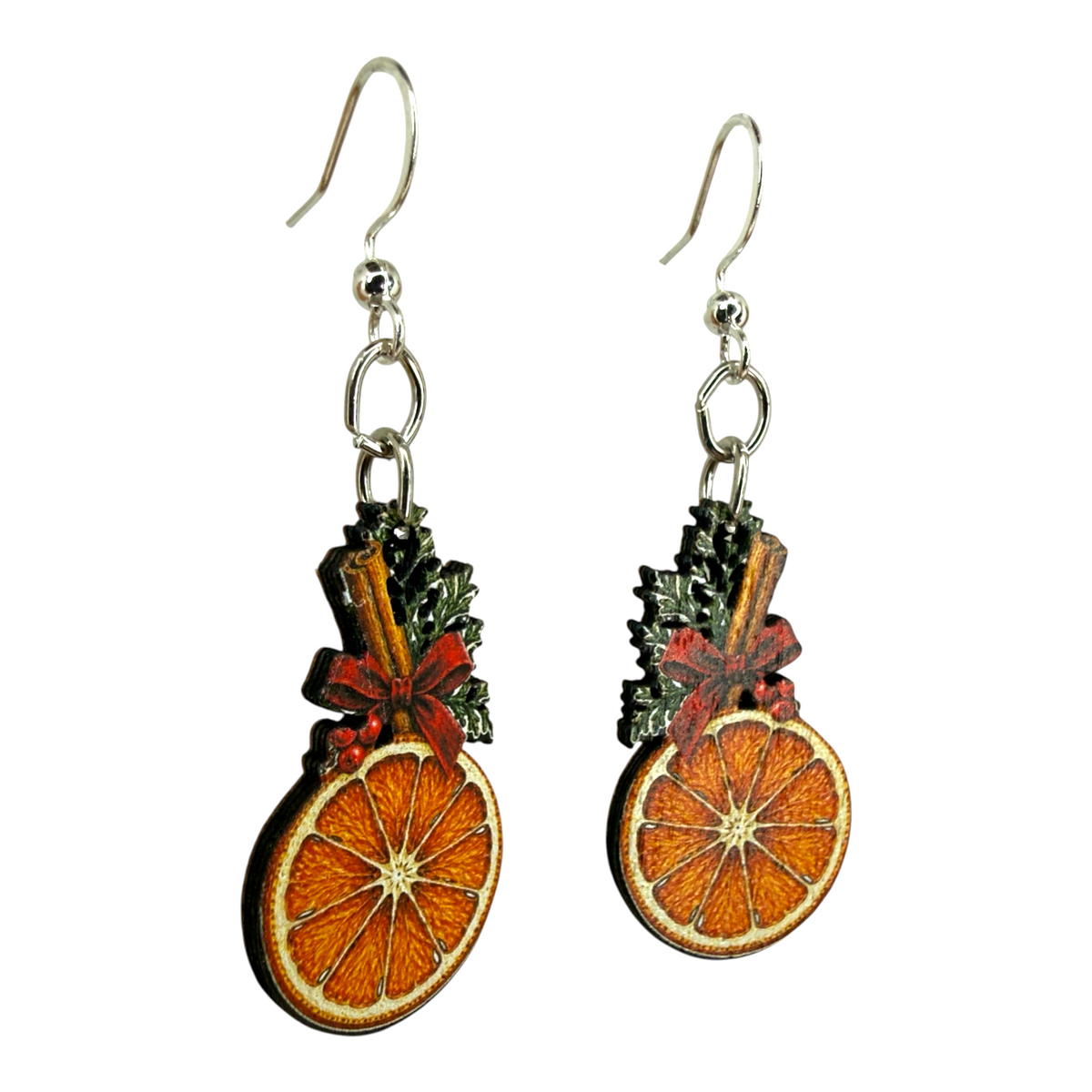Christmas Orange Earrings #1932