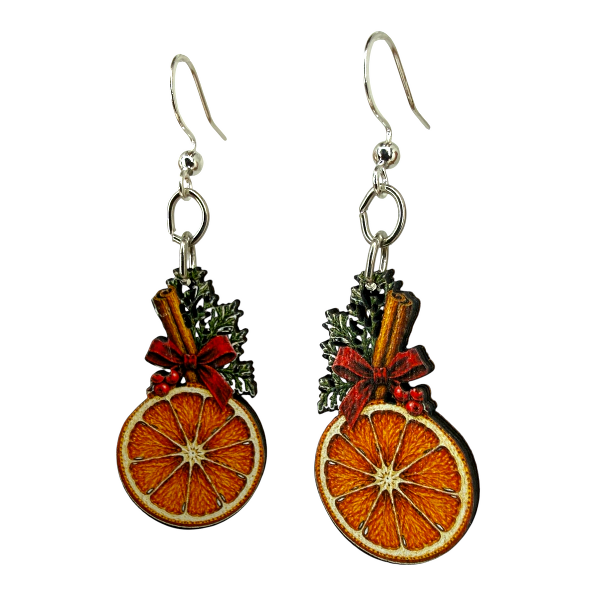 Christmas Orange Earrings #1932