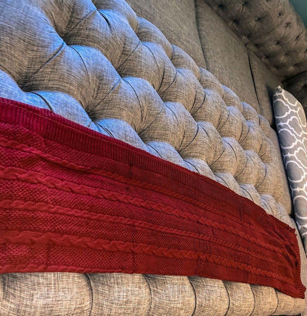 Classic Cable Knit Sweater Throw Blanket
