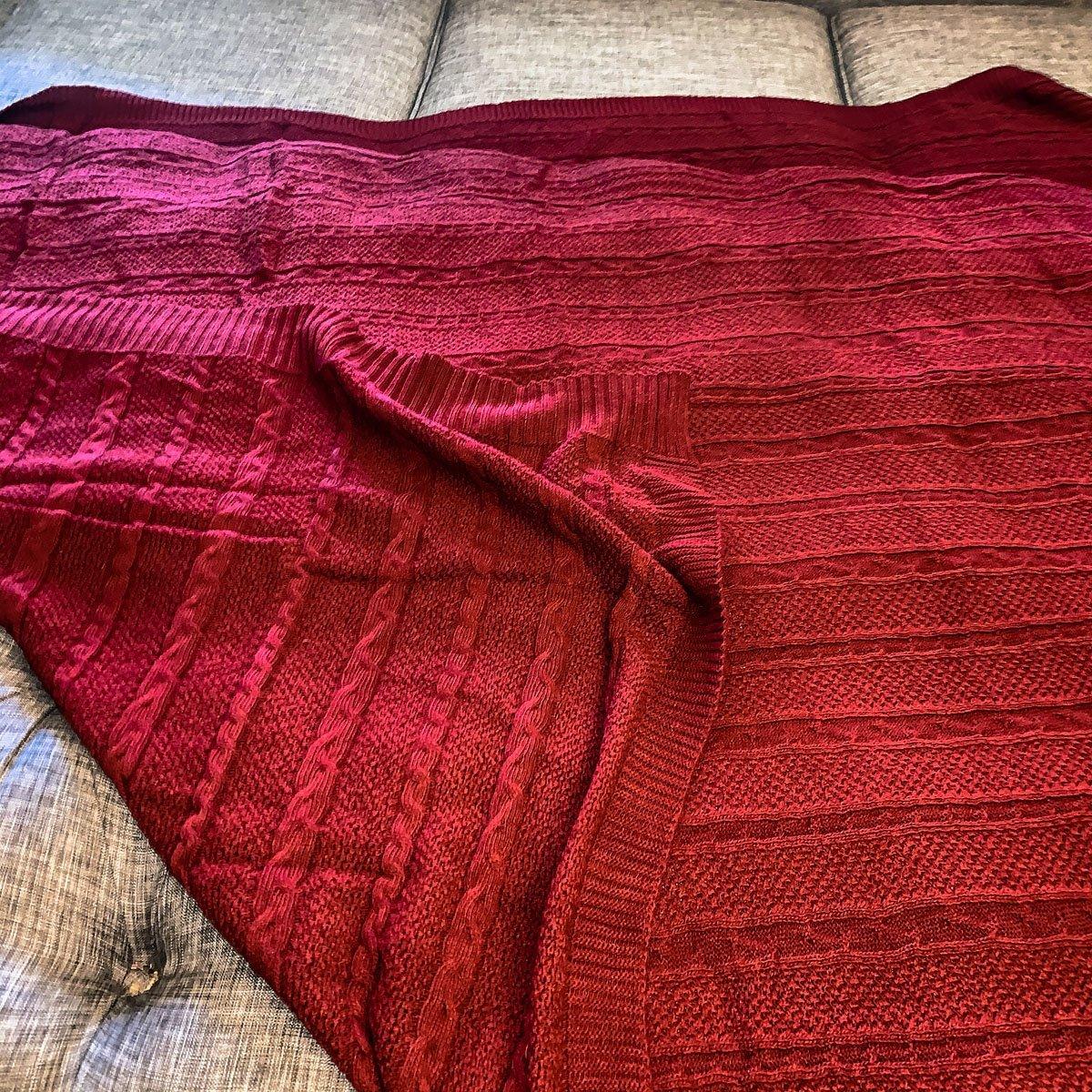 Classic Cable Knit Sweater Throw Blanket