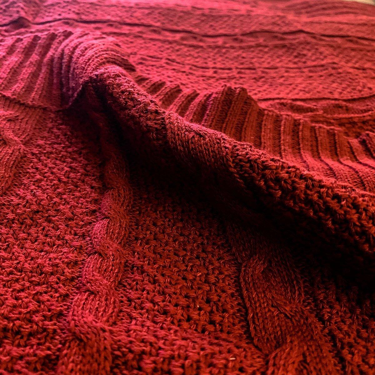 Classic Cable Knit Sweater Throw Blanket