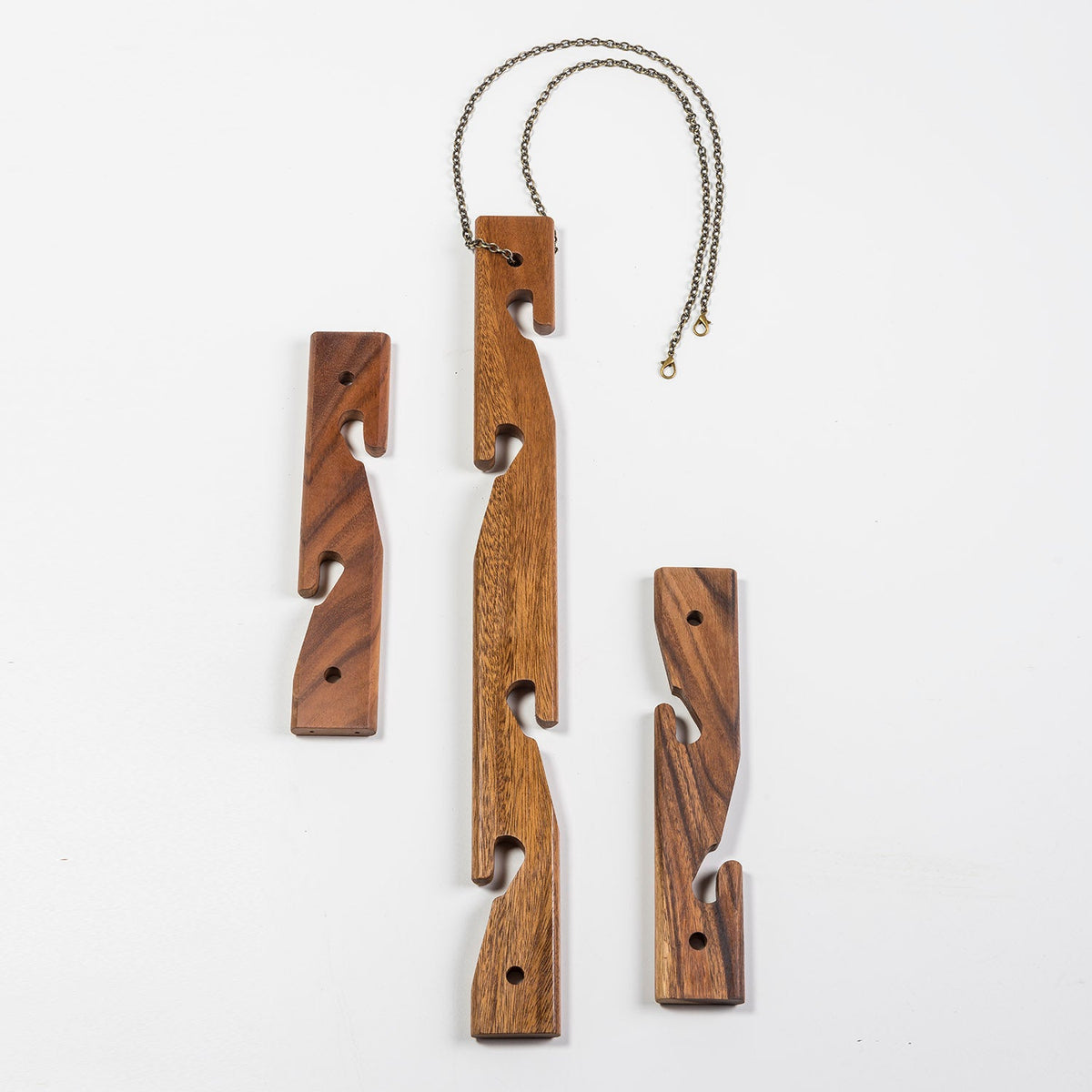 Acacia Wood Hanging Plant Holder – 6 Pot Display Set