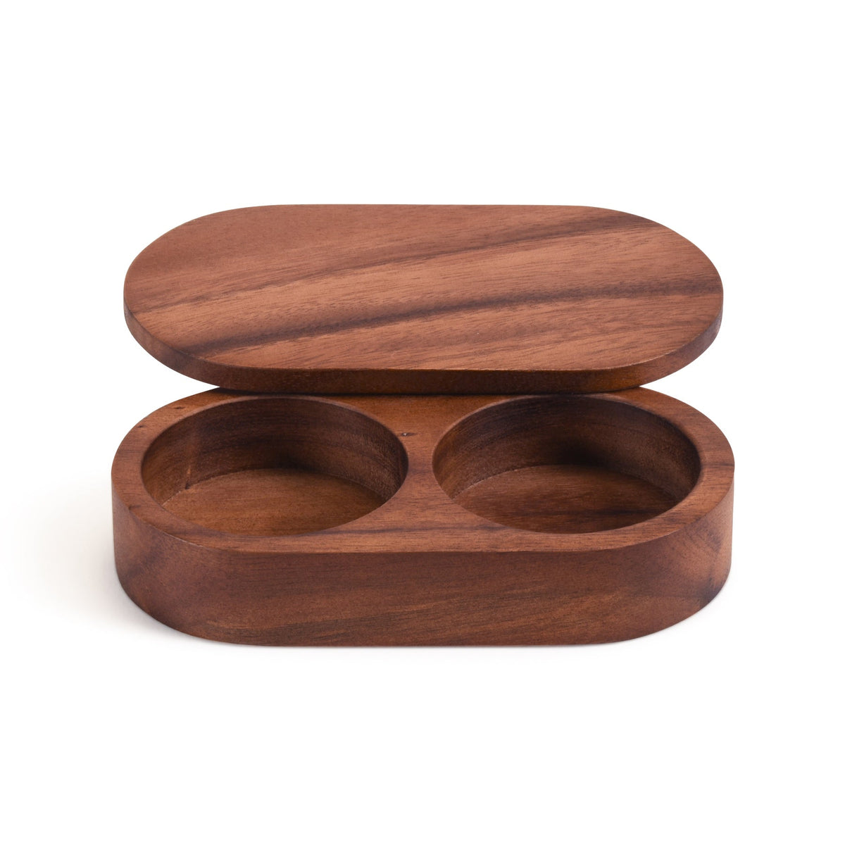 Acacia Wood Salt & Pepper Pinch Pot with Swivel Lid