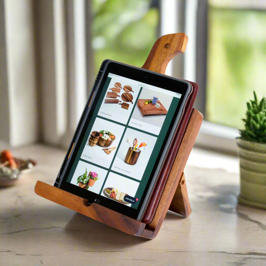Acacia Wood Cookbook & Tablet Holder