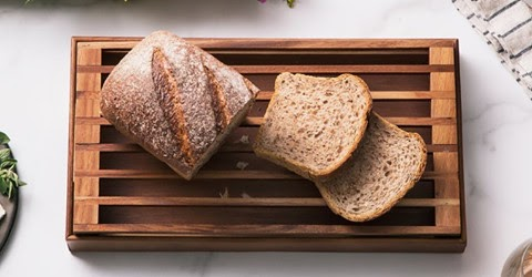 Acacia Wood 3-in-1 Bread Tray, Trivet & Crumb Catcher