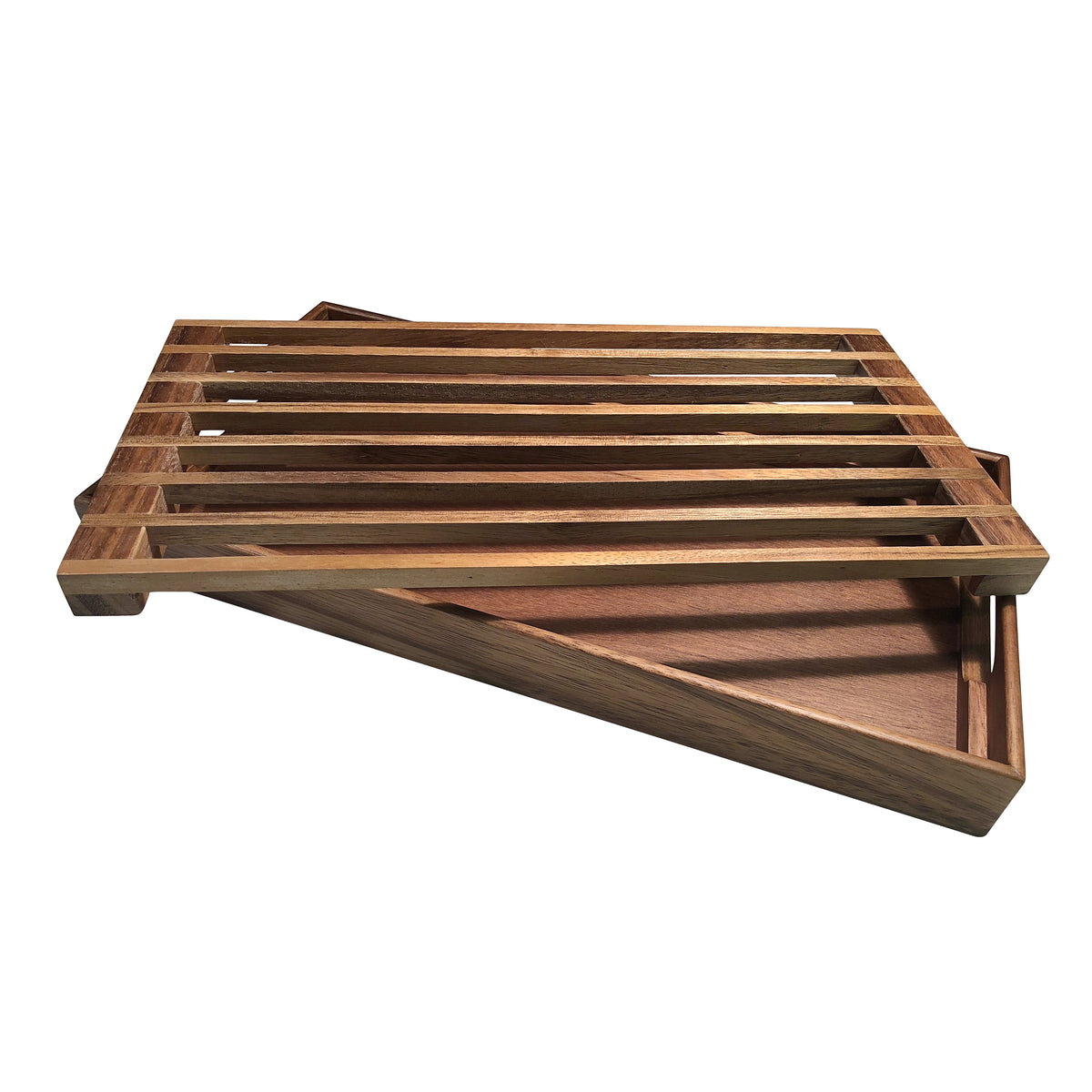 Acacia Wood 3-in-1 Bread Tray, Trivet & Crumb Catcher
