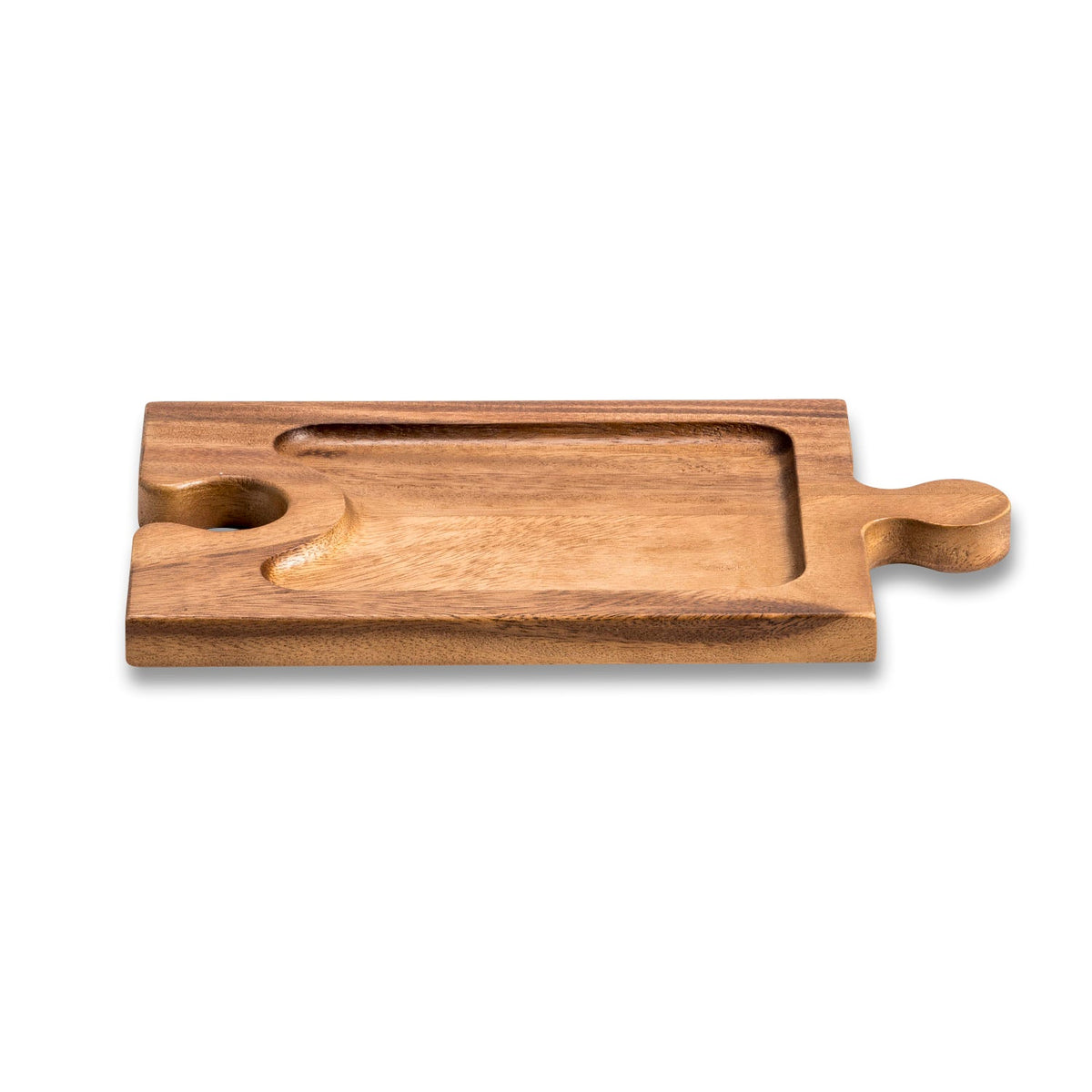 Acacia Wood Puzzle Charcuterie Board & Wine Glass Holder