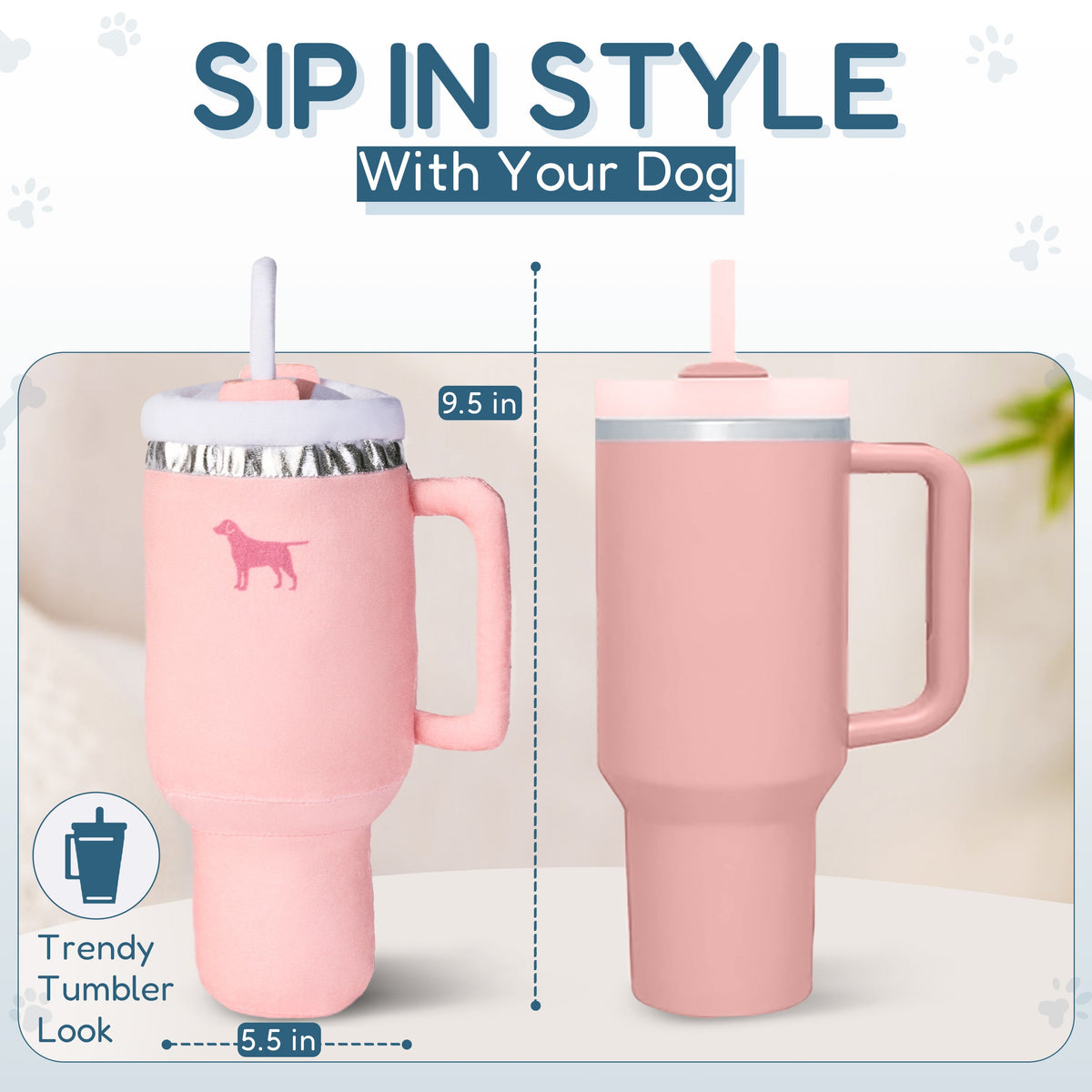 Pup Cup Squeaky Tumbler Dog Toy
