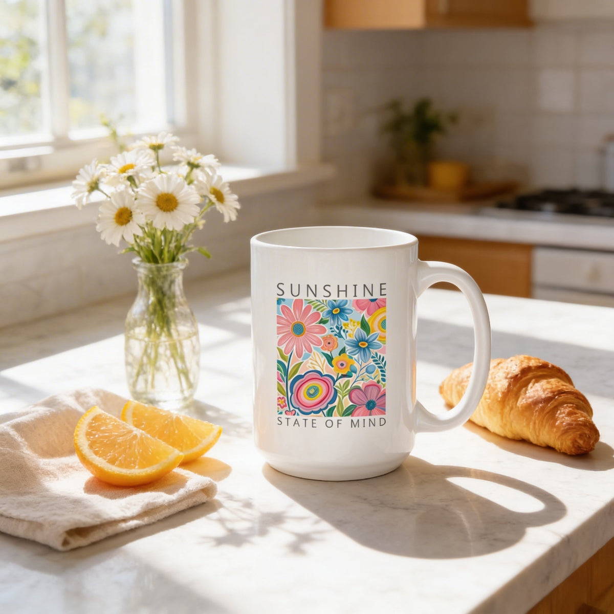 Sunshine State of Mind Floral Ceramic Mug