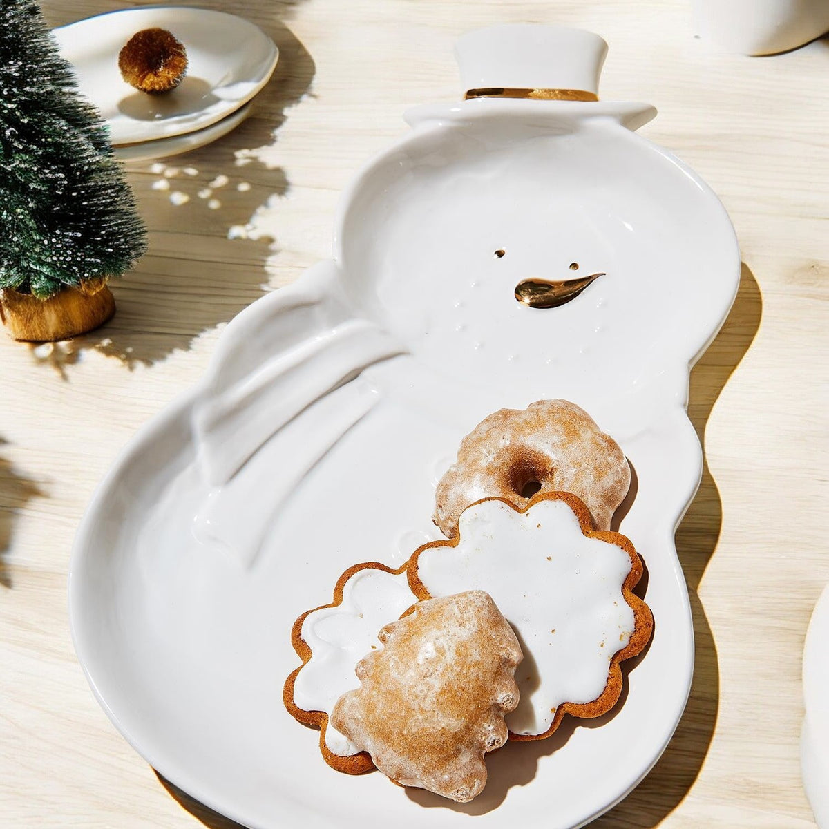Snowman Serving Dish | Holiday Snack & Charcuterie Platter