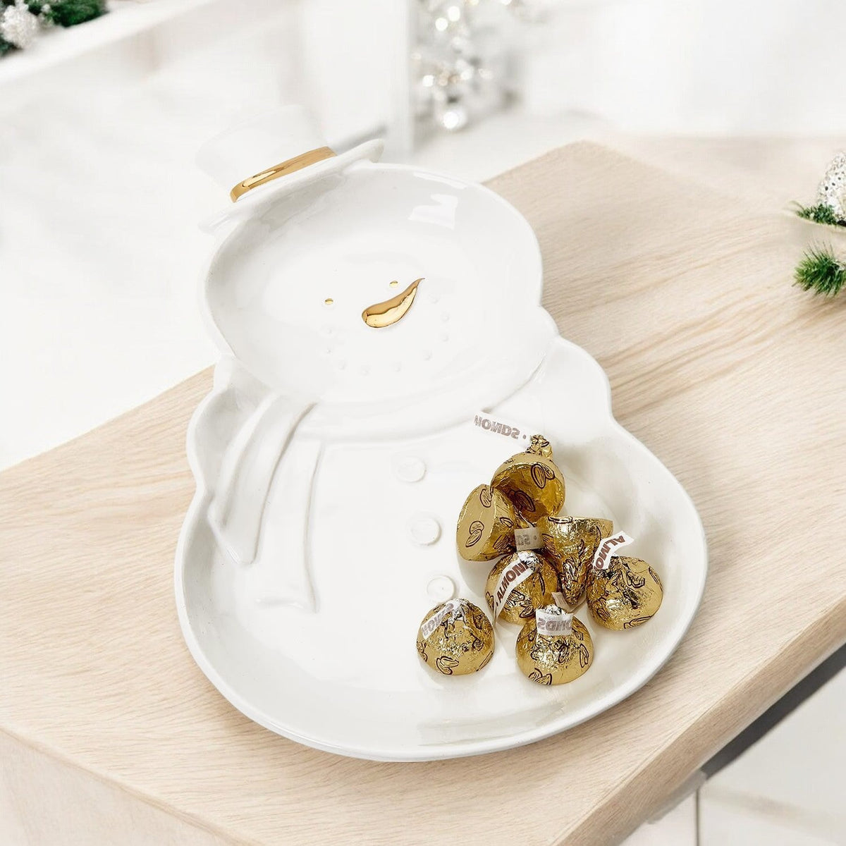 Snowman Serving Dish | Holiday Snack & Charcuterie Platter