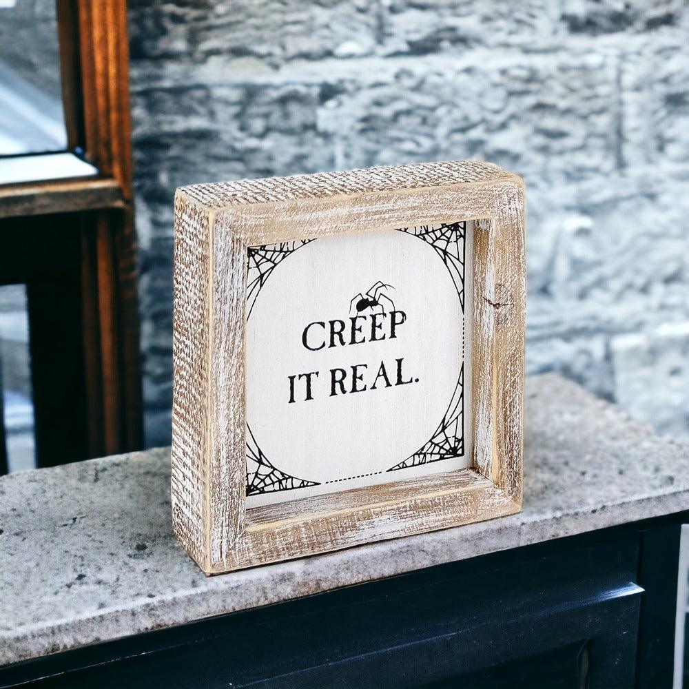Autumn + Creep It Real Double-Sided Wood Sign