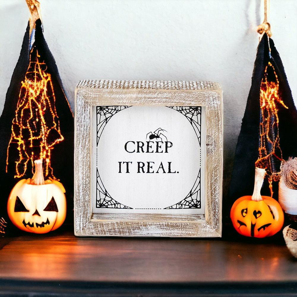 Autumn + Creep It Real Double-Sided Wood Sign