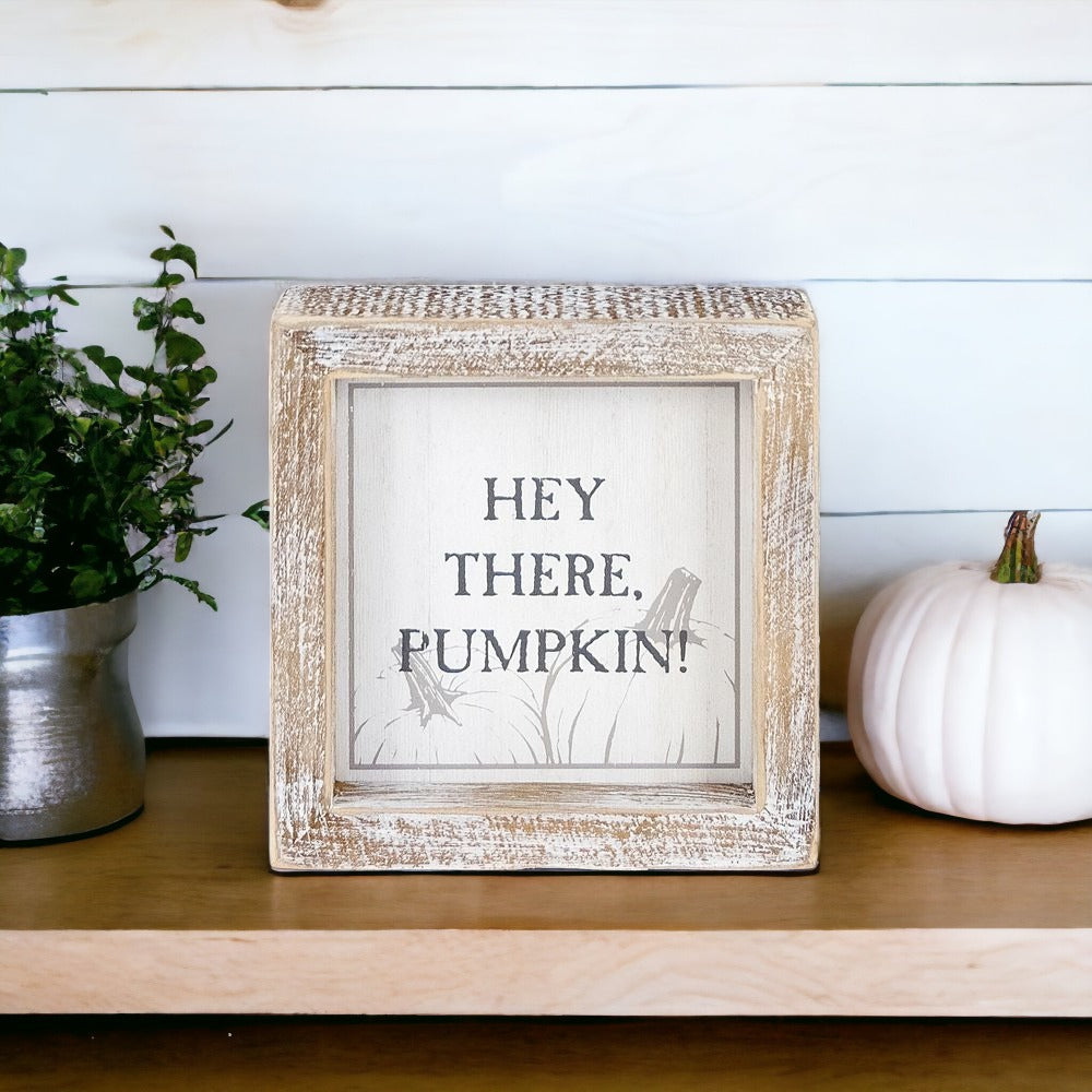 Double-Sided Fall & Halloween Wooden Sign | Pumpkin & Spooky