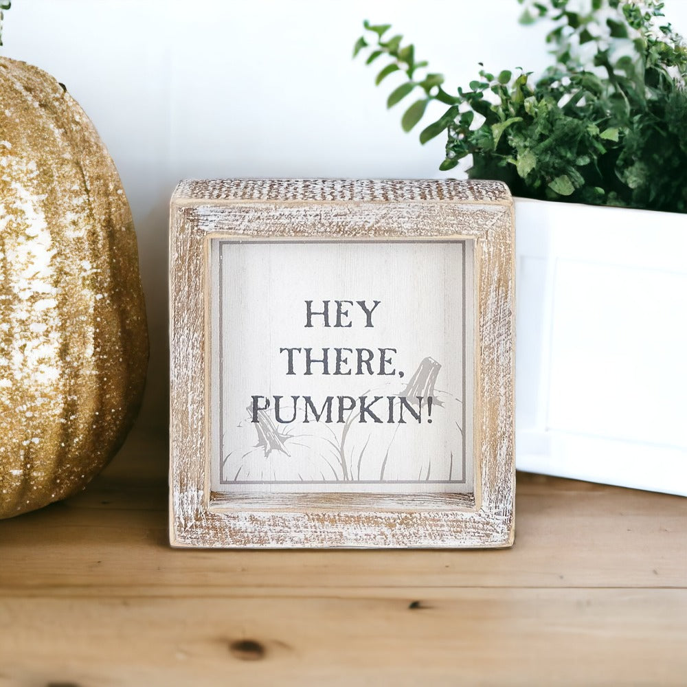 Double-Sided Fall & Halloween Wooden Sign | Pumpkin & Spooky