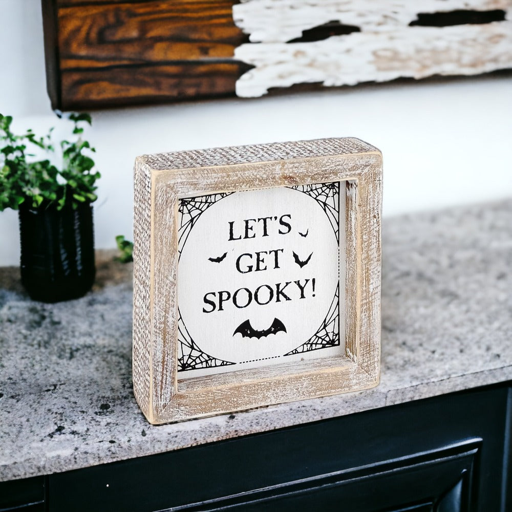Double-Sided Fall & Halloween Wooden Sign | Pumpkin & Spooky