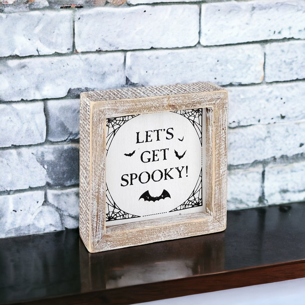 Double-Sided Fall & Halloween Wooden Sign | Pumpkin & Spooky