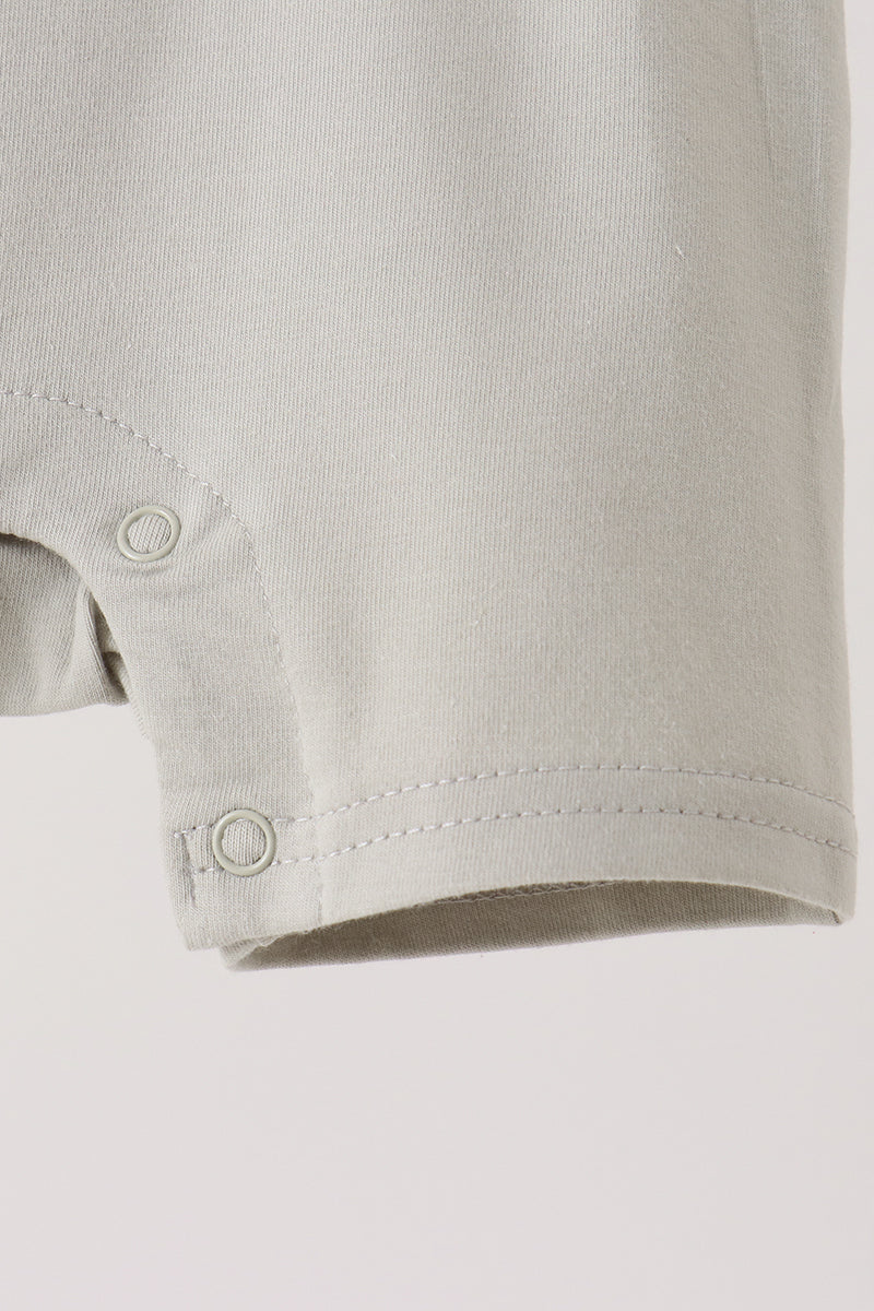 Gray Scarecrow Embroidery Romper