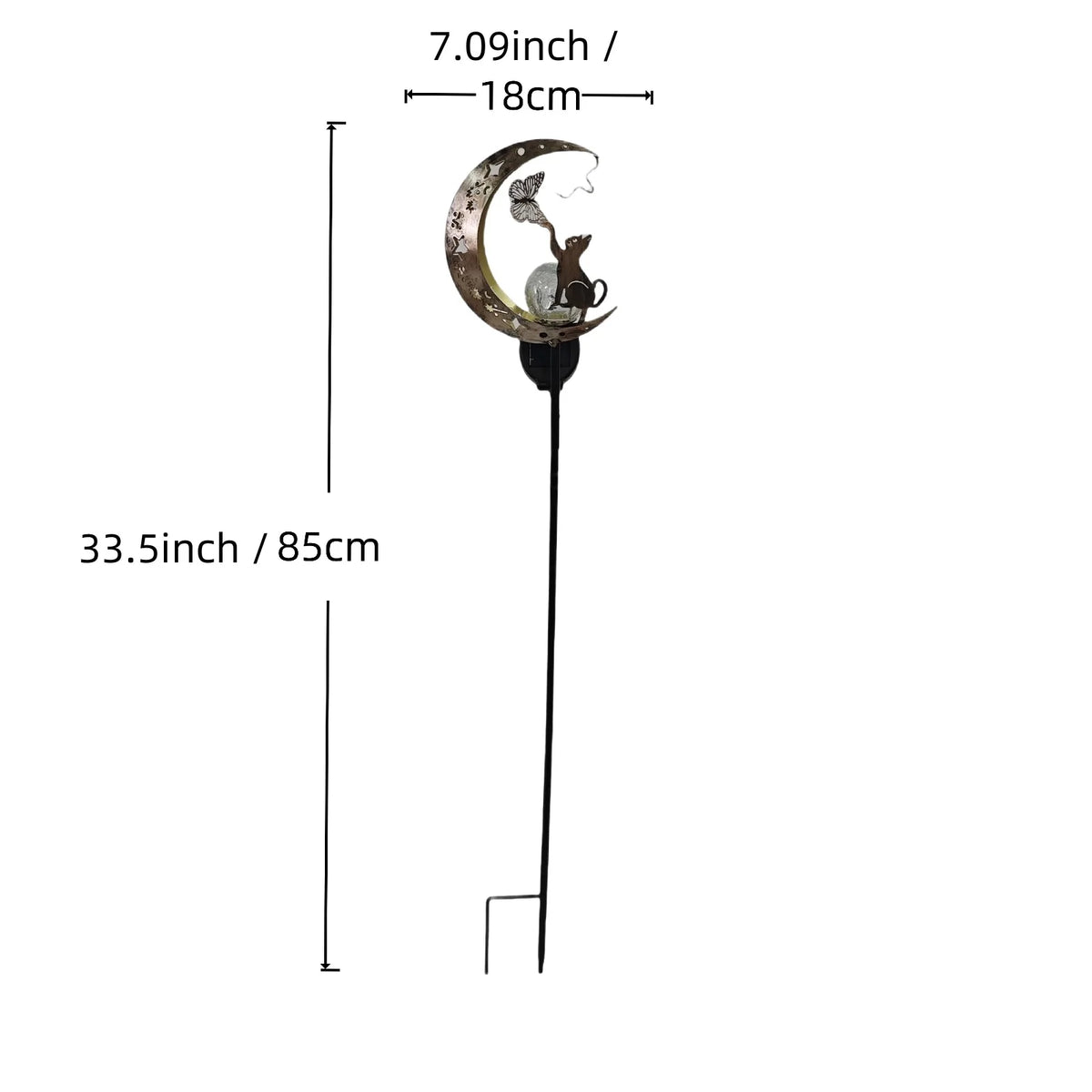 1 PC Fairy Moon-Shaped Iron Solar Lamp Outdoor Garden