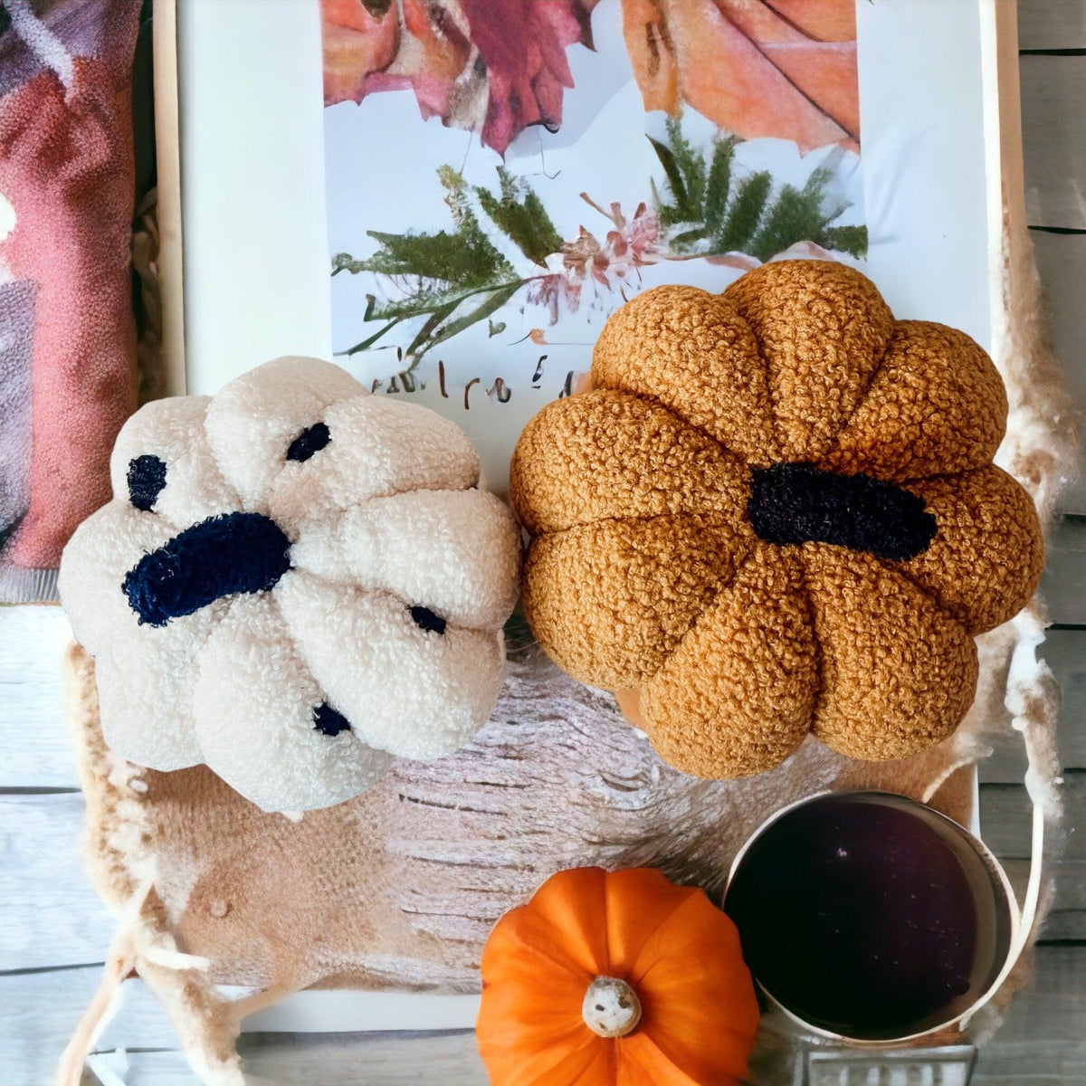 Plush Teddy Velvet Pumpkins