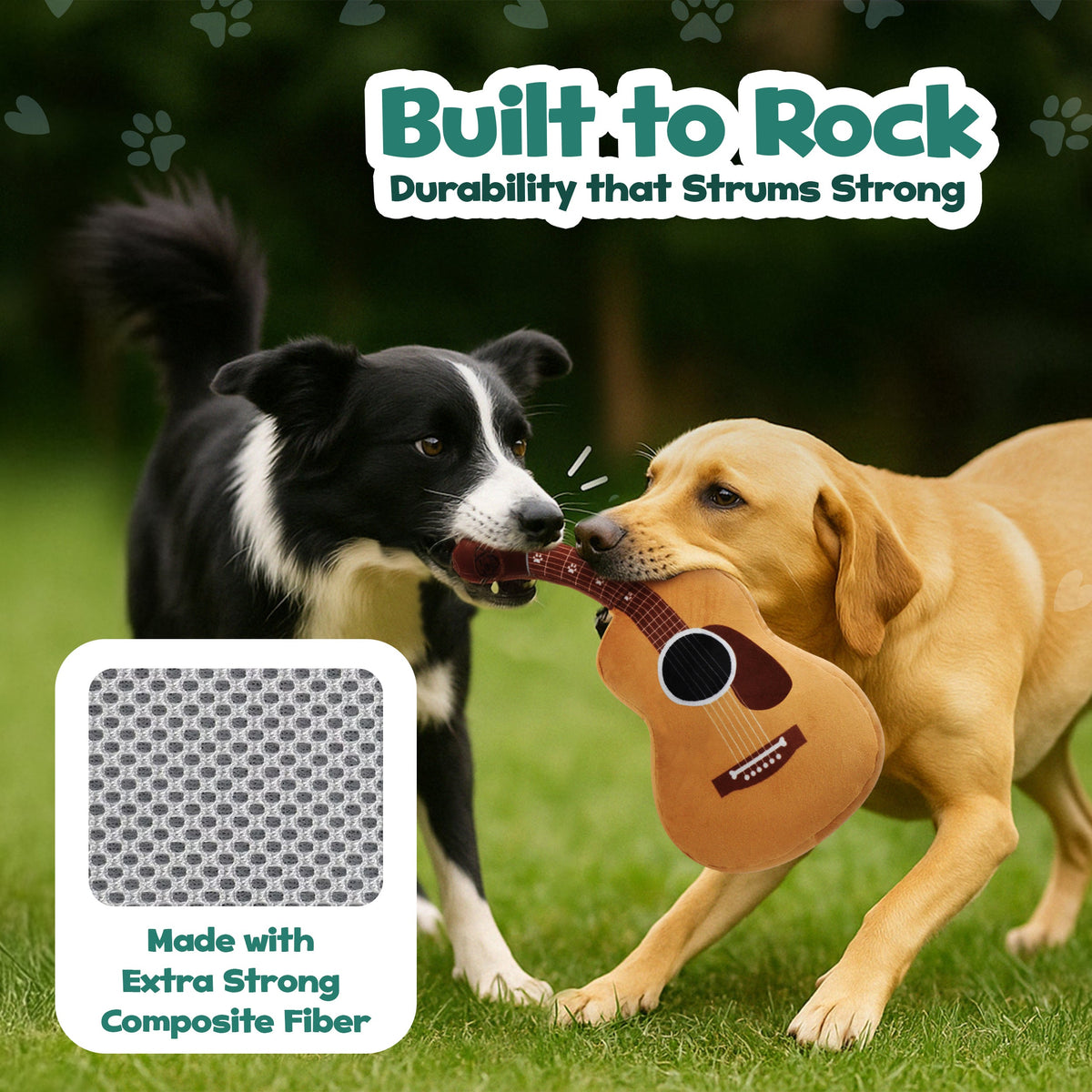 Guitar Squeaky & Crinkle Dog Toy