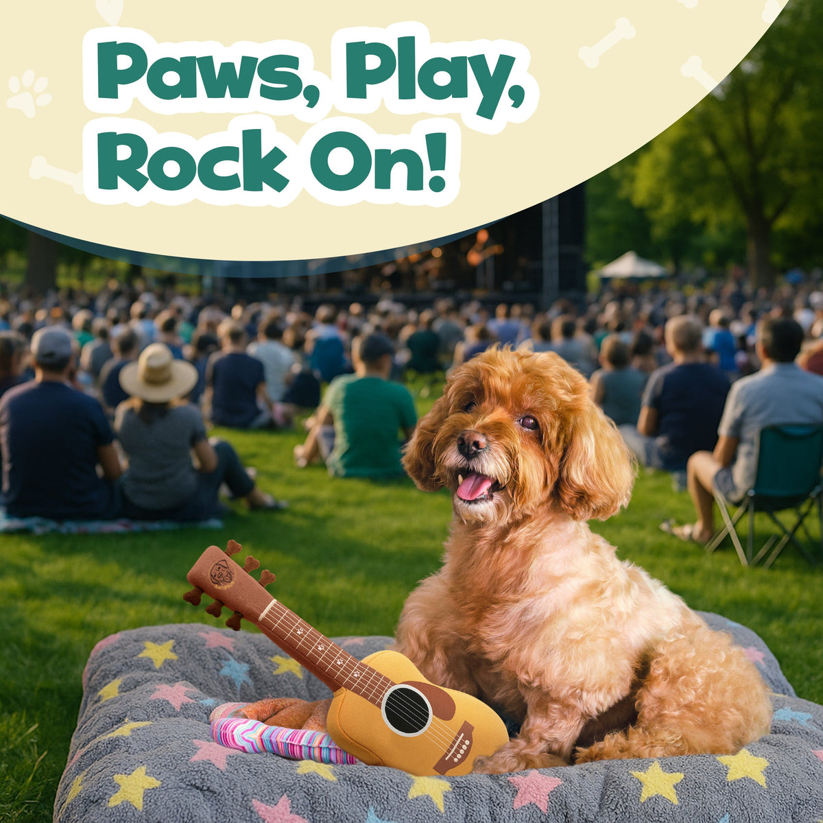 Guitar Squeaky & Crinkle Dog Toy