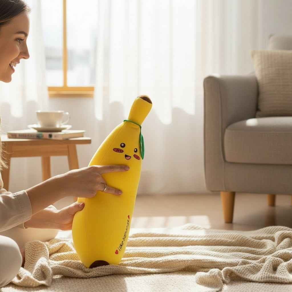 Kawaii Banana Plush Toy — Stuffed Fruit Character