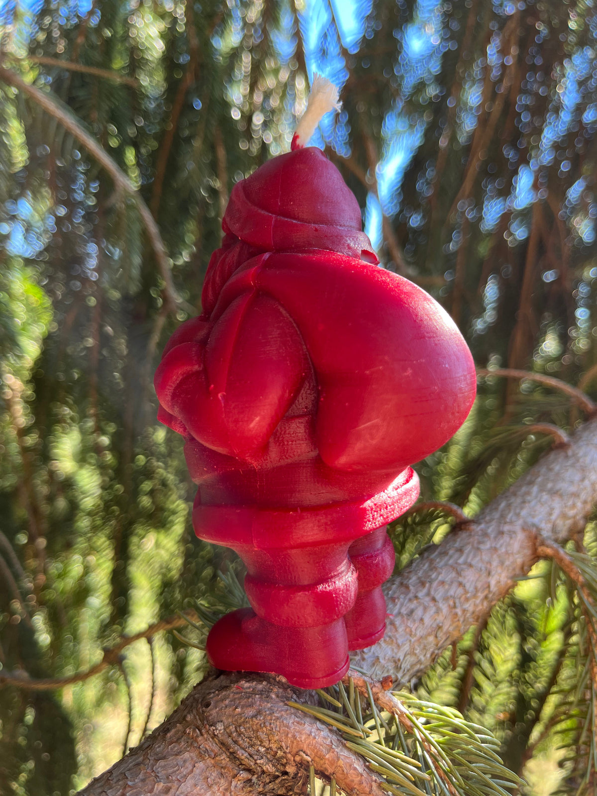 Big Red Beeswax Santa Candle