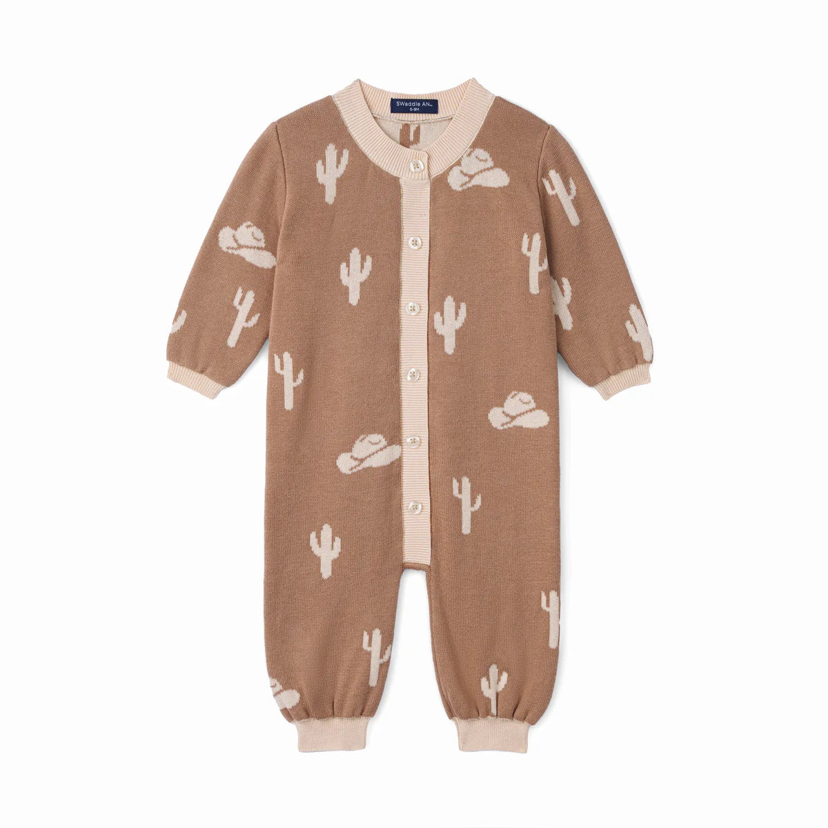 Cactus & Cowboy Hat Knit Baby Romper