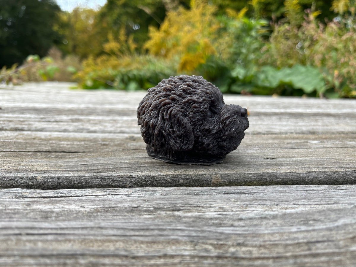 Black Beeswax Dog Head Candle