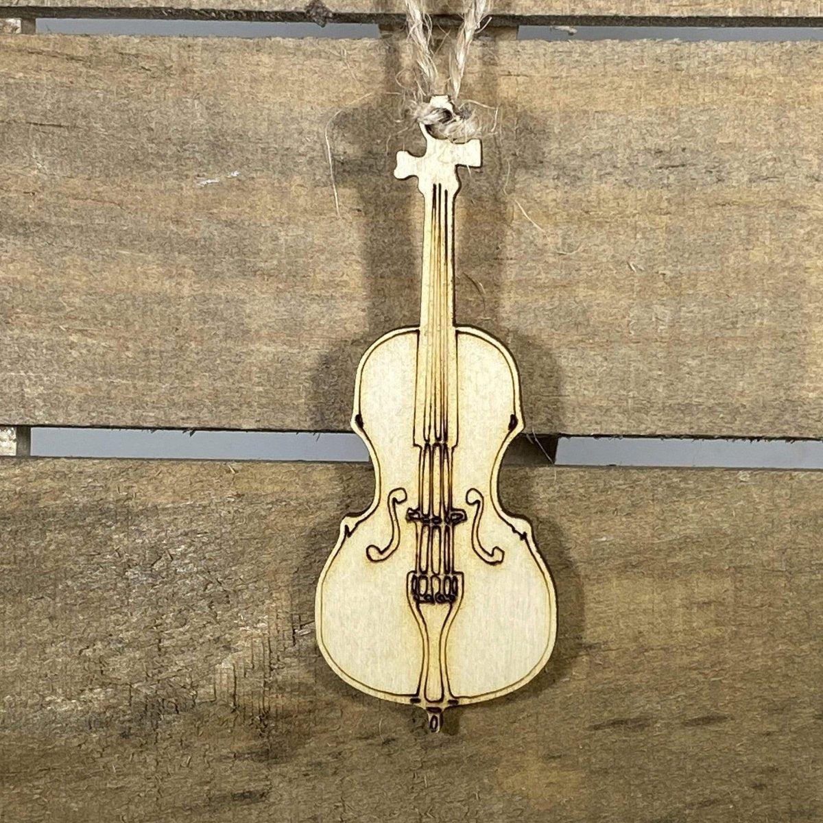 Cello Wooden Christmas Ornament | Musician Instrument Holiday Decor
