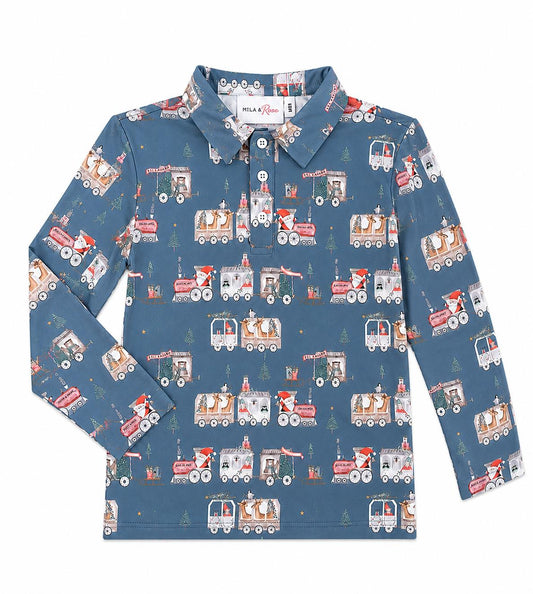 North Pole Express Long-Sleeve Polo