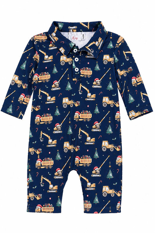 Oh What Fun It Is to Build Long-Sleeve Polo One-Piece