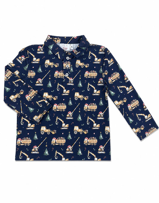 Oh What Fun It Is to Build Boys Long-Sleeve Polo