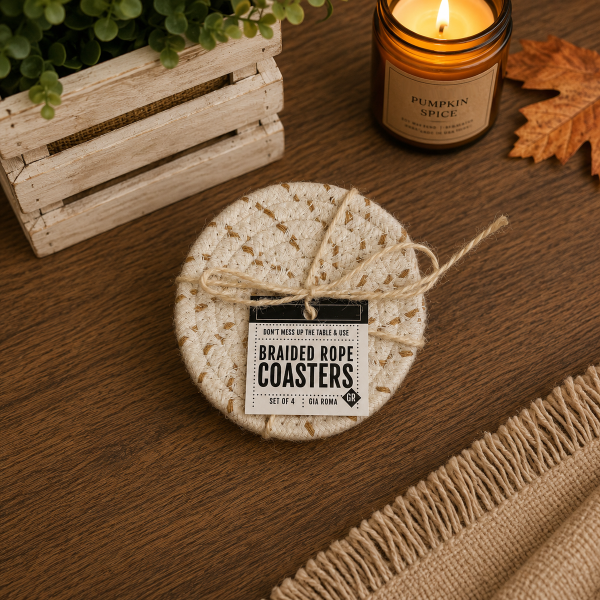 Handcrafted Braided Fabric Coasters
